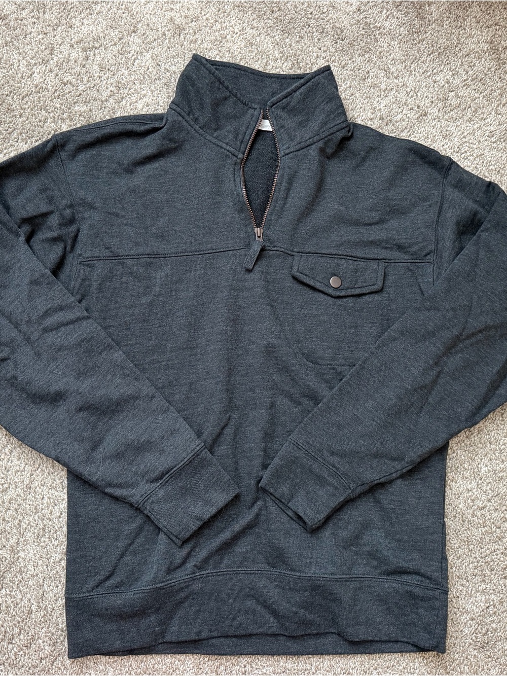 Hanes Men's Dark Charcoal Zip-Up Pullover Sweater